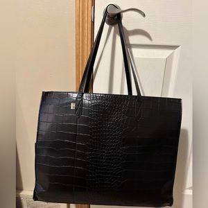 BÈIS Large Work Tote - Black Croc